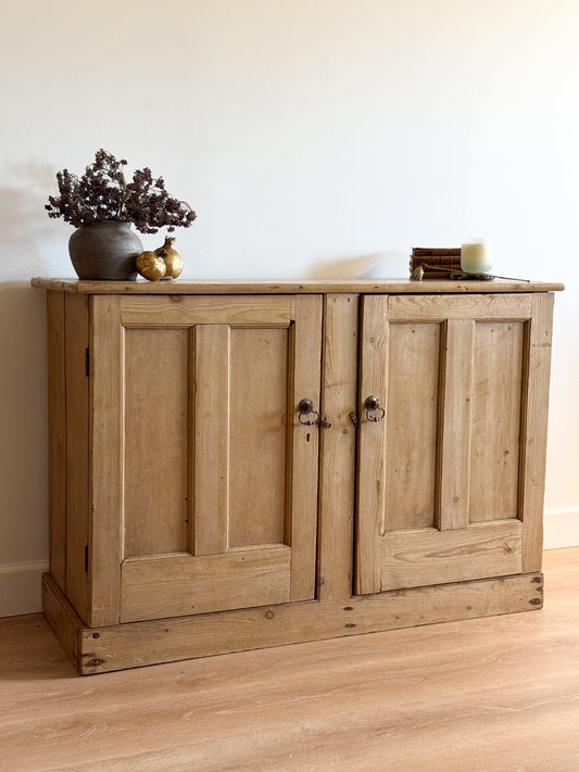 Antique English Pine Sideboard/Cupboard with Interior Storage