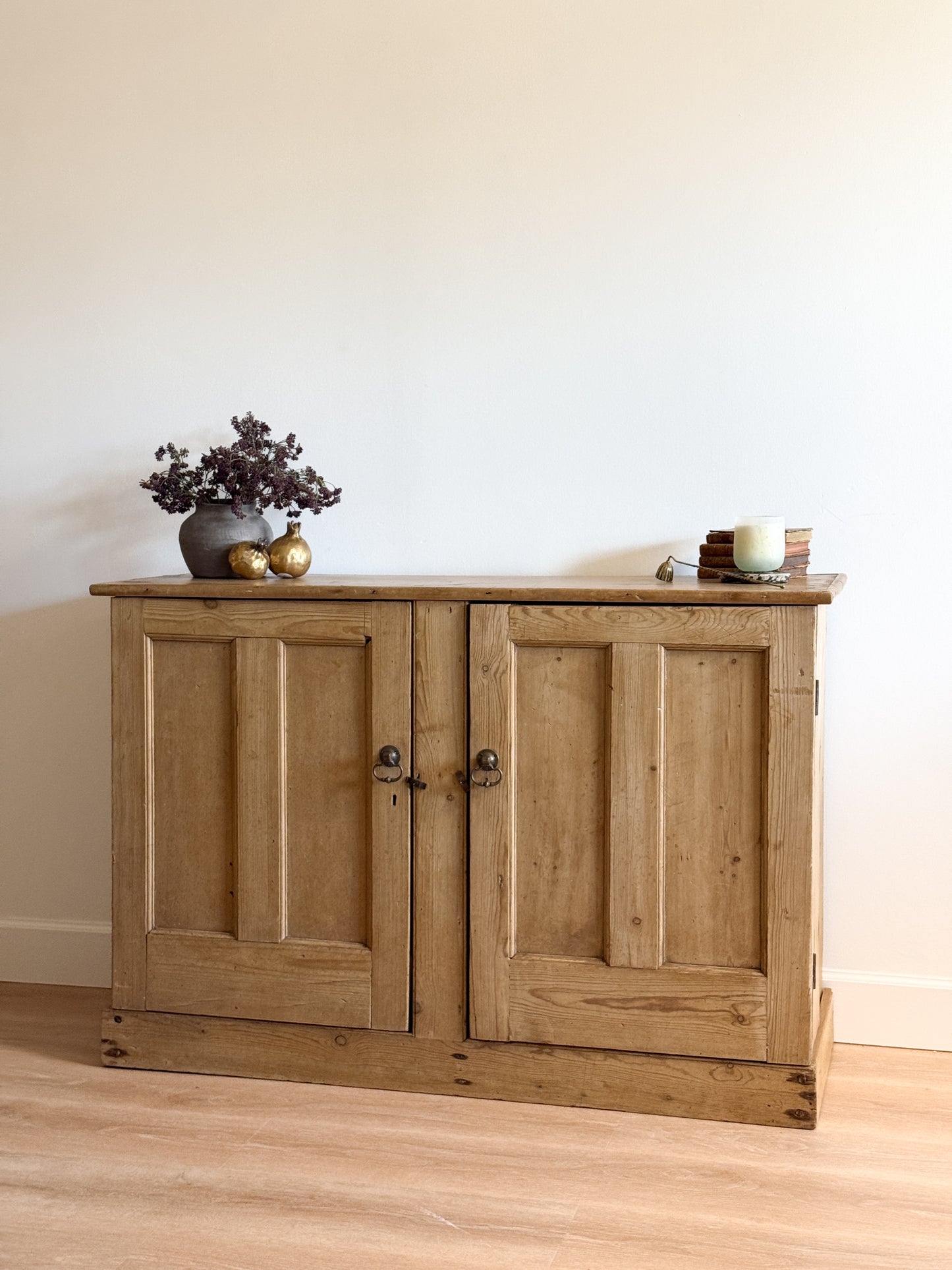 Antique English Pine Sideboard/Cupboard with Interior Storage