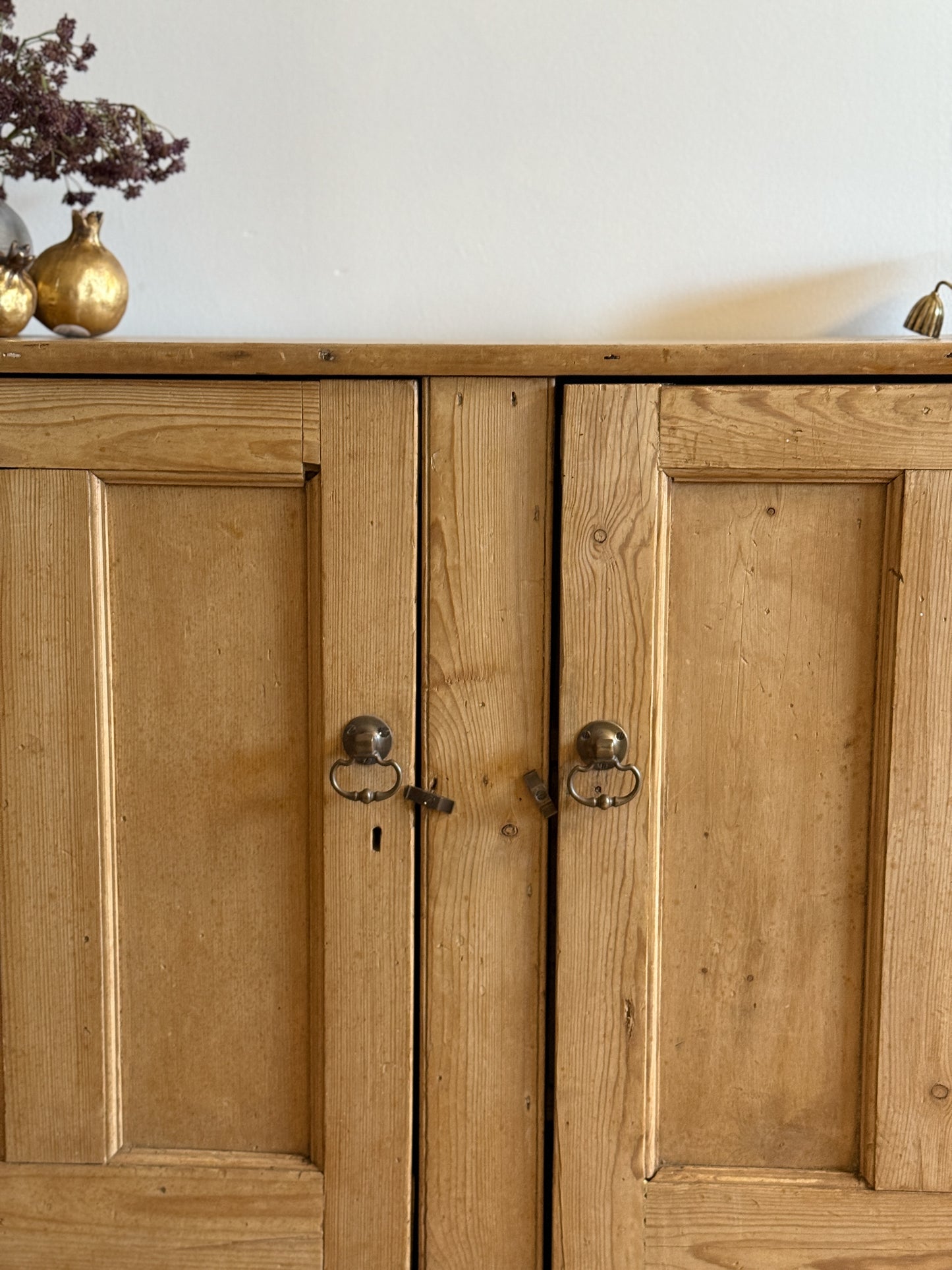 Antique English Pine Sideboard/Cupboard with Interior Storage