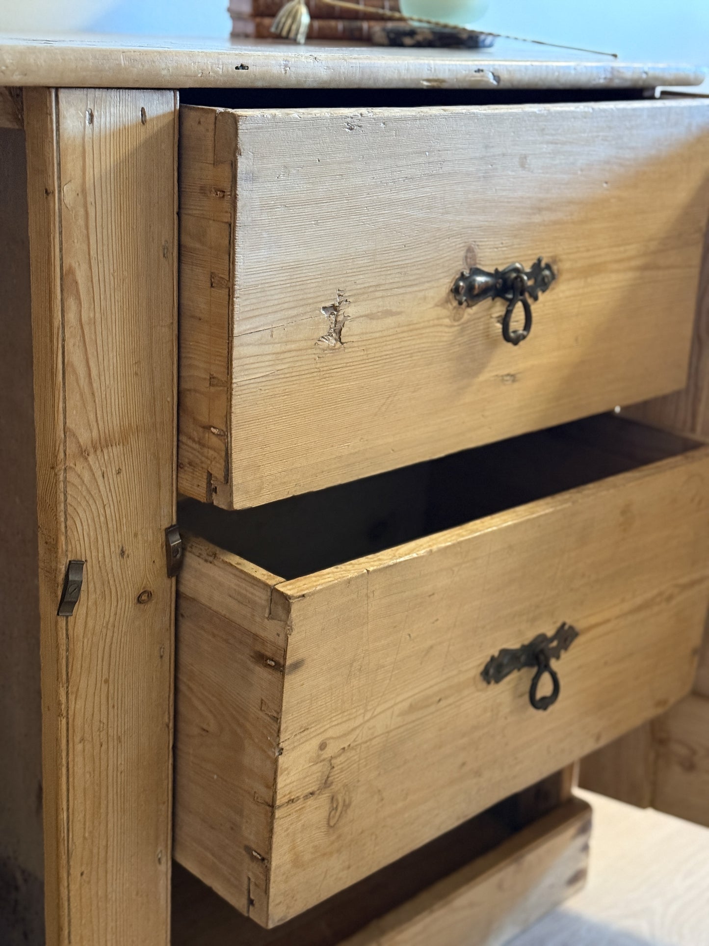 Antique English Pine Sideboard/Cupboard with Interior Storage