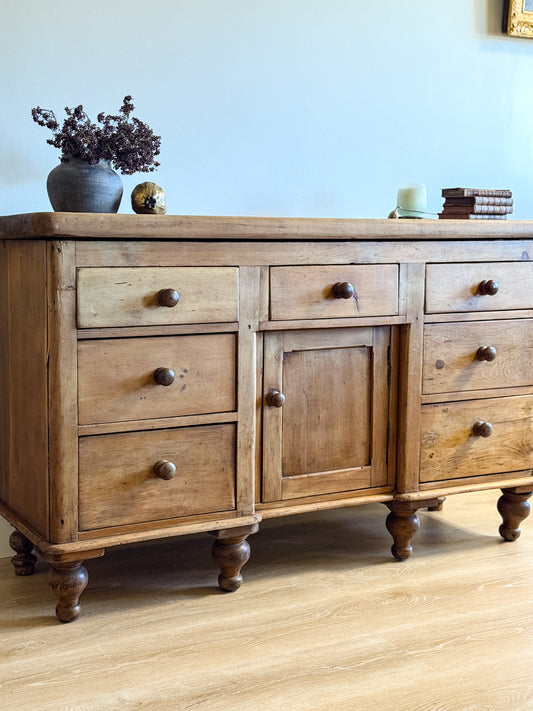 Antique 19th Century English Pine Sideboard