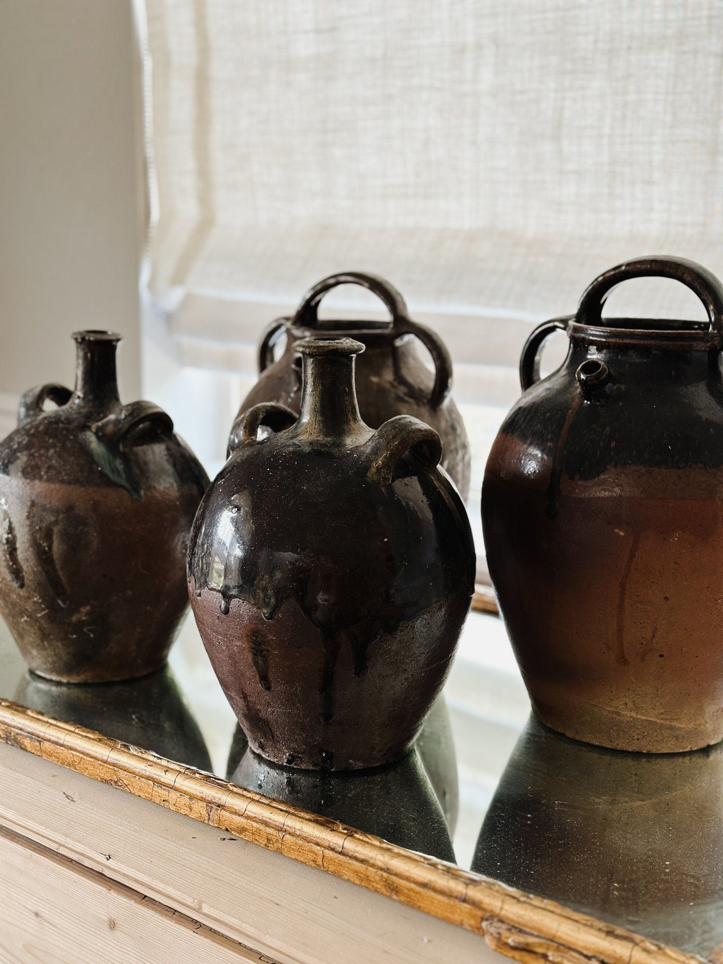 Antique French Provincial Oil Jugs